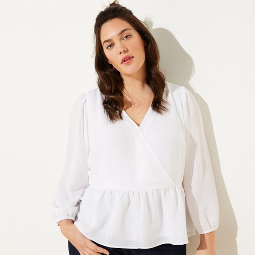 Checked Peplum Blouse